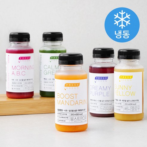 존쿡델리미트 프레스 그린 착즙주스 210ml x 5종 세트 (냉동), 1세트