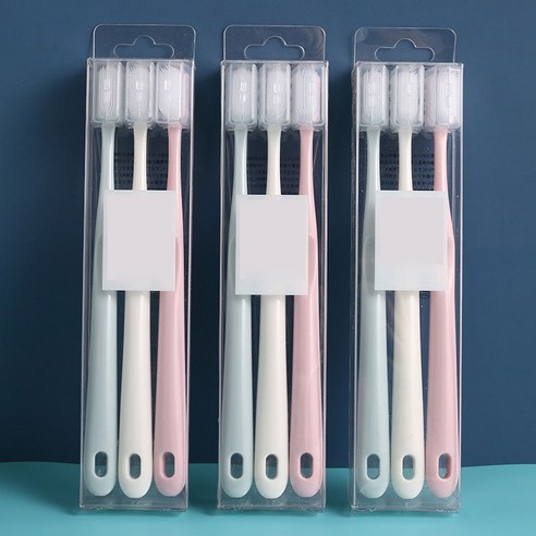 쁘띠마인 나노 마카롱 패밀리 삼색 칫솔 3종 세트, 3세트