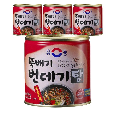 유동 뚝배기 번데기탕 얼큰한 맛, 280g, 4개