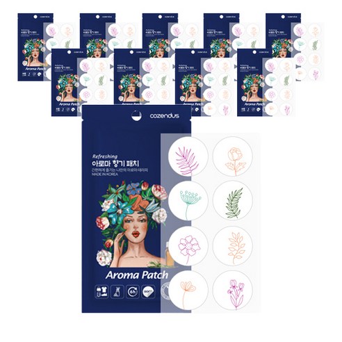 코젠더스 리프레싱 화관여인 향기패치 본품 8p 세트 랜덤발송, 0.8g, 10세트, 허브향