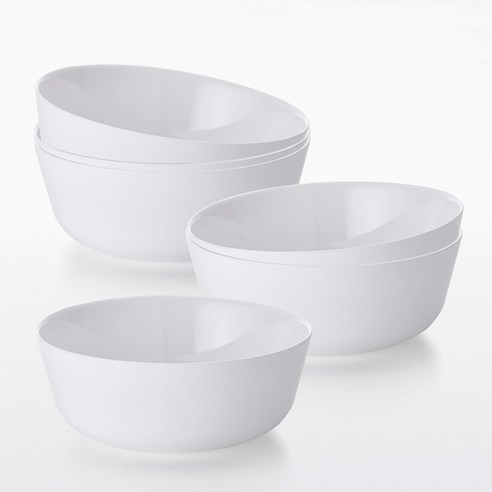 파이렉스 밀크글라스 냉면기, 6개, 밀크화이트