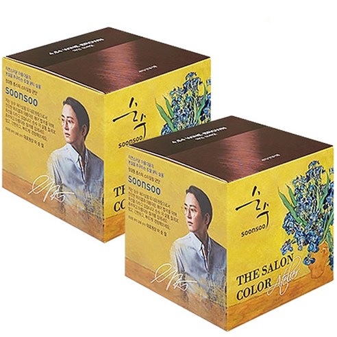 순수 더 살롱 컬러 아뜰리에 염모제, 와인브라운, 2개