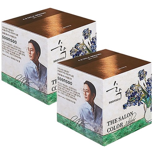 순수 더 살롱 컬러 아뜰리에 염모제, 밀크브라운, 2개