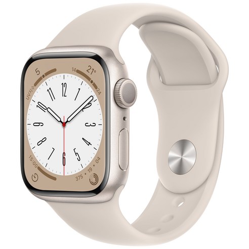 Apple 애플워치 8 GPS, 스타라이트, 41mm, 스타라이트 / 스타라이트 스포츠 밴드