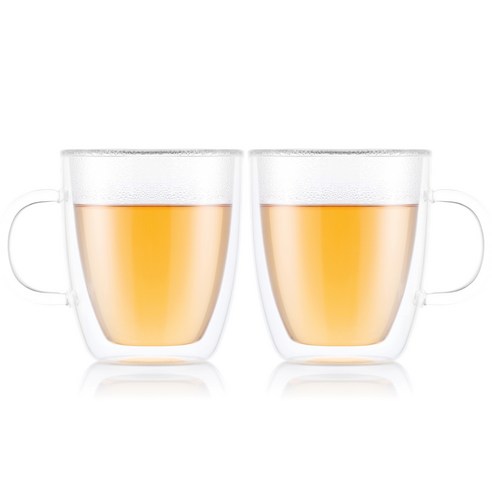 [쿠팡수입] 보덤 비스트로 더블월 글라스 점보 머그 0.45L, 혼합색상, 2개