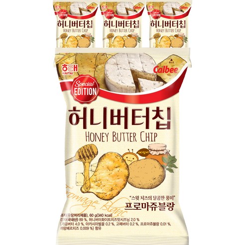해태제과 허니버터칩 프로마쥬블랑, 60g, 4개