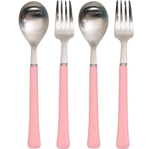 라온누리 아동용 블루밍 컬러 수저세트, SOFT PINK, 숟가락 2p + 포크 2p, 1세트