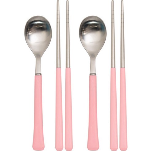 라온누리 아동용 블루밍 컬러 수저세트, SOFT PINK, 숟가락 2p + 젓가락 2쌍, 1세트