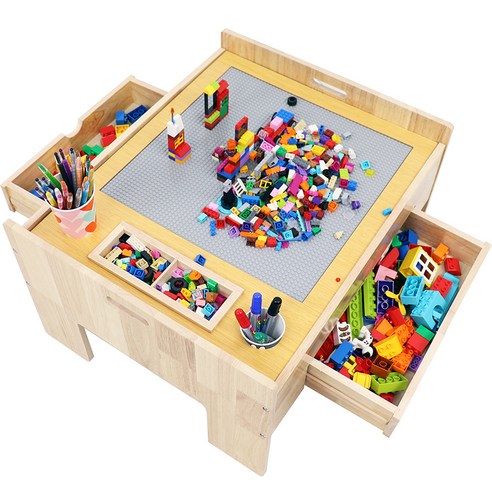 아이 방에 웃음꽃을 피우는 마법, 키앤비 원목 보드 블록 테이블 솔직 후기 레고테이블