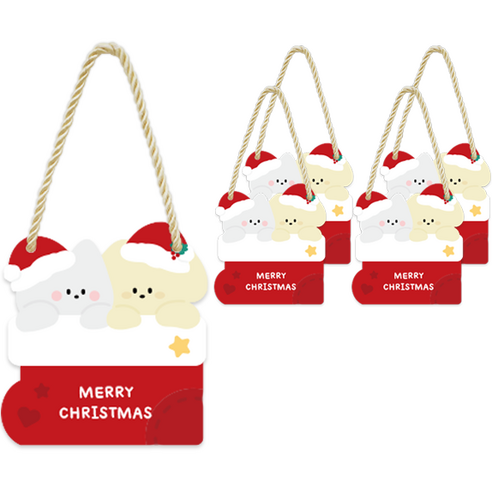 도나와 친구들 크리스마스 선물 포장 핸들박스 5p + 골드끈 5p 세트, 토미와 마몽이, 1세트