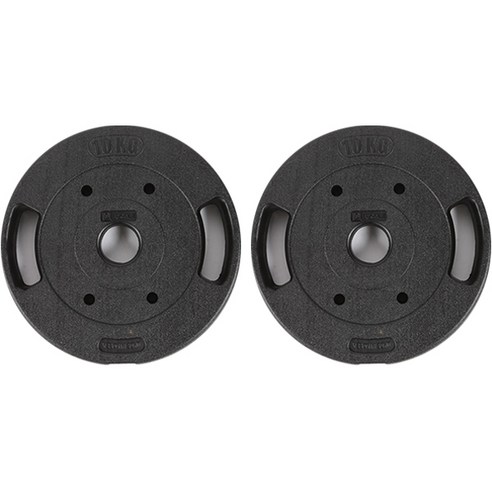 비스케일 PVC코팅 K중량 원판 50mm, 10kg, 블랙, 2개