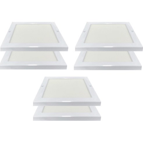 가온엘이디 LED 사각 엣지 직부등 20W 6p, 주광색 + 화이트, 1개