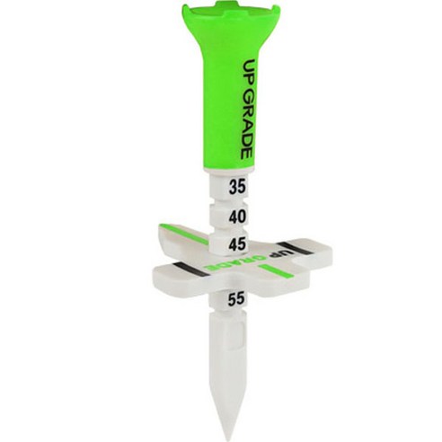 무명정품 업그레이드 에이밍 높이조절 골프티꽂이 1P, 화이트 + 그린, 1개
