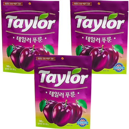 테일러 푸룬 건자두, 50g, 3개