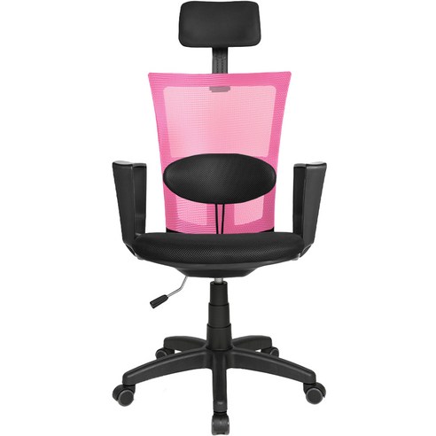 체어포커스 바른자세 블랙바디 의자 M400 대요추헤더형, 메쉬 핑크