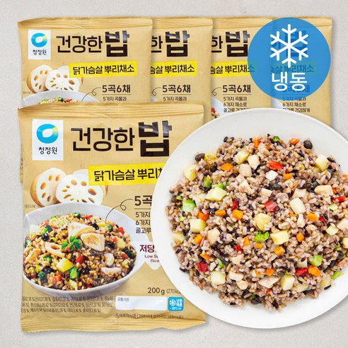 청정원 건강한밥 닭가슴살 뿌리채소 (냉동), 5개, 200g