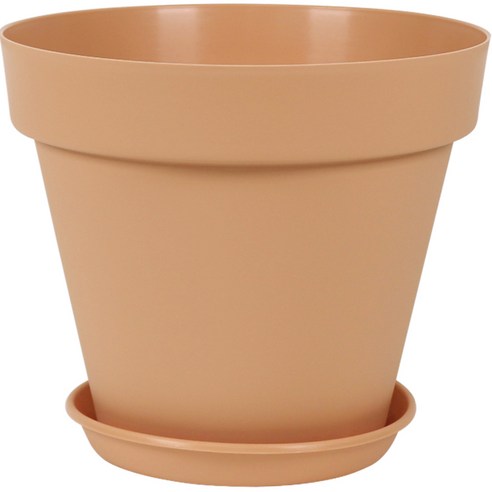 화분월드 베이직 플라스틱 토분 화분 + 받침, 샌디브라운, 1개