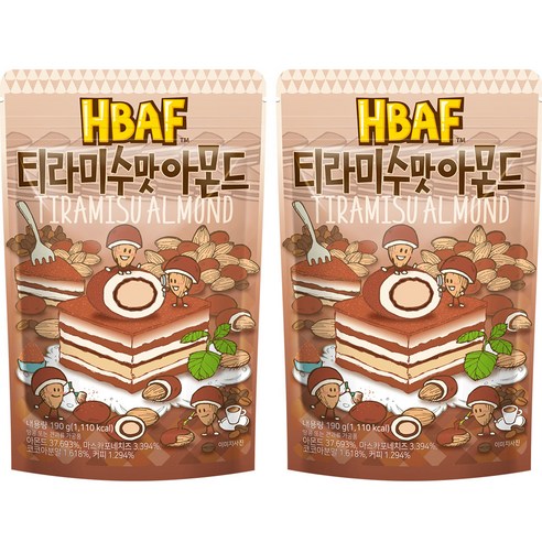 HBAF 티라미수맛 아몬드, 190g, 2개