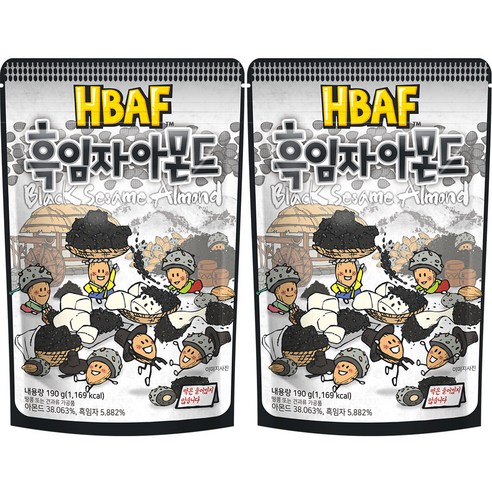 바프 흑임자 아몬드, 190g, 2개