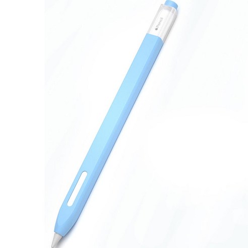 808 2세대 애플 호환 아이패드 펜슬 전용 실리콘 풀 커버 보호 케이스, 레트로 블루, 1개