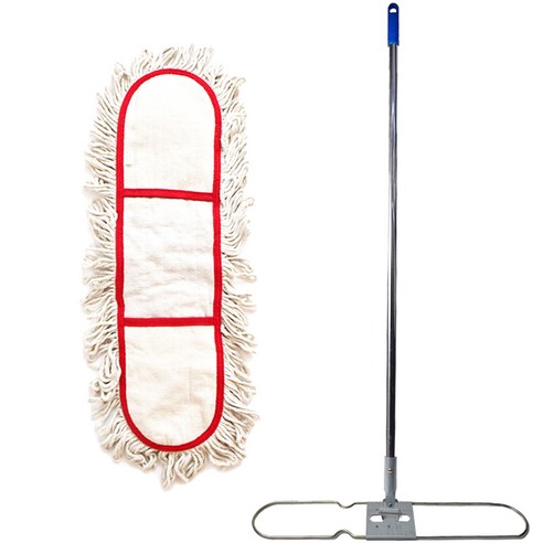 월드크린 리스킹 물걸레 백색 60cm + 판 + 스텐자루, 1세트