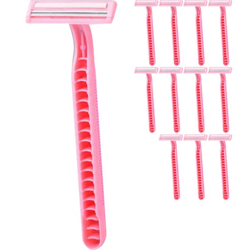 블루마켓 이중날 면도기 핑크, 12개입, 1개