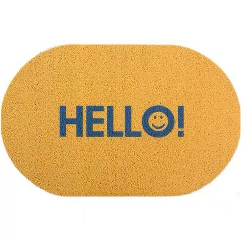 마이데일리 HELLO 심플 타원형 레터링 발매트, 옐로우
