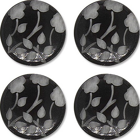 고급 큐빅 가디건 코트 단추 30mm, 꽃3(블랙), 4개
