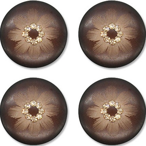 고급 큐빅 가디건 코트 단추 30mm, 꽃1(브라운), 4개
