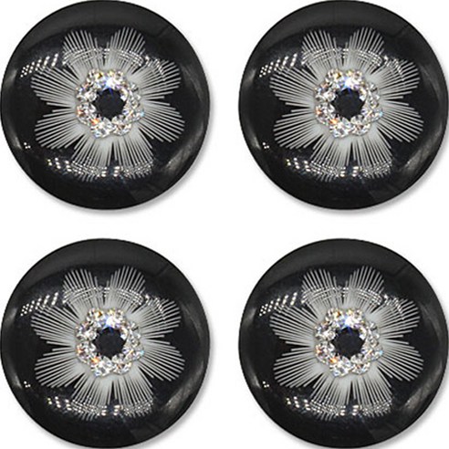 고급 큐빅 가디건 코트 단추 30mm, 꽃1(블랙), 4개