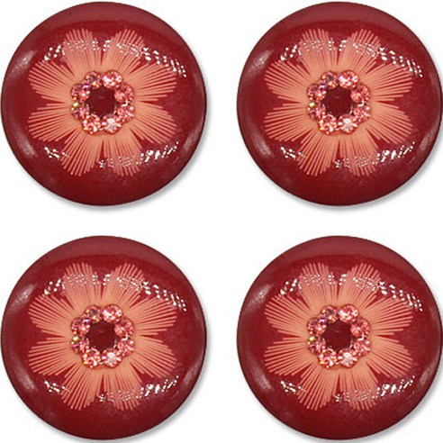고급 큐빅 가디건 코트 단추 30mm, 꽃1(레드), 4개
