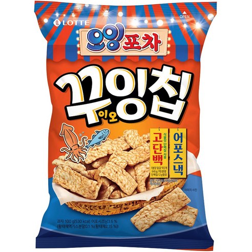 롯데제과 오잉포차 꾸이오잉칩, 1개, 100g