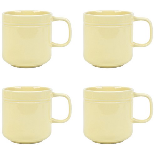 라세라미끄 르파레트 세라믹 머그컵 380ml, 시트론 옐로우, 4개