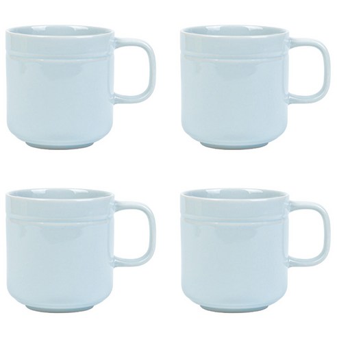 라세라미끄 르파레트 세라믹 머그컵 380ml, 블루, 4개