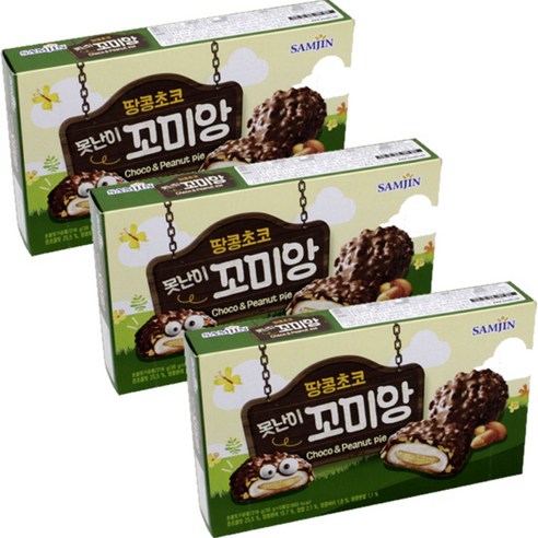 삼진식품 땅콩초코 못난이 꼬미앙 파이 6p, 216g, 3개