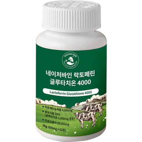 네이처바인 락토페린 글루타치온 4000 36g, 60정, 1개