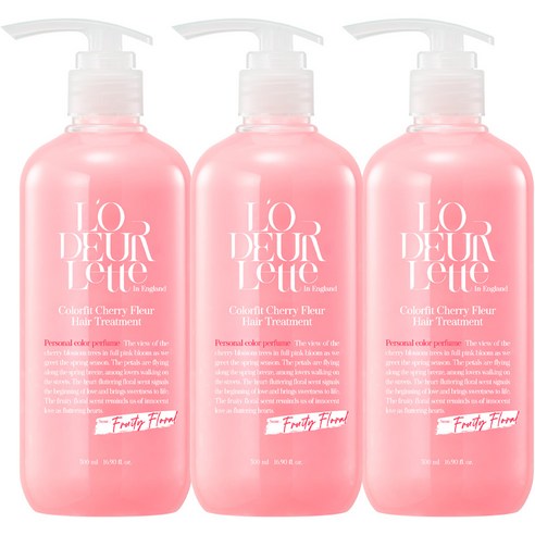 로더렛 인 잉글랜드 컬러핏 체리 플뢰르 헤어 트리트먼트, 3개, 500ml
