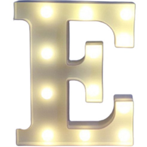 쿼르디 LED 숫자 이니셜 알파벳 무드등, E