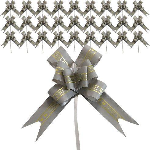 마켓감성 러브메세지 포장 리본 100p, 은회색, 69.5cm
