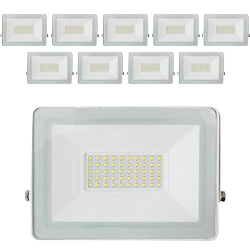 시그마엘이디 야외 간판조명 고정형 LED 투광기 50W 화이트 주광색, 10개