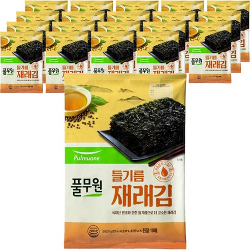 풀무원 들기름 재래김 10p, 40g, 20개