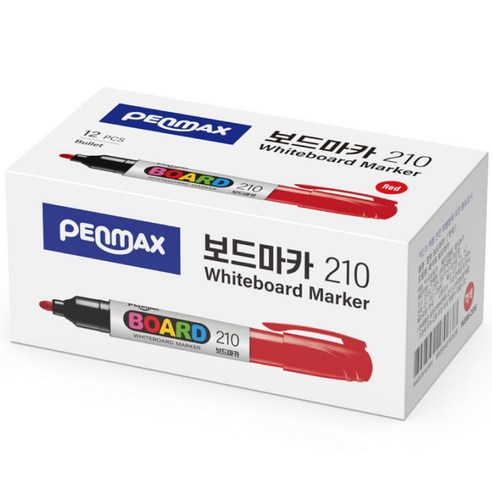 펜맥스 점보 보드마카 210 12p, 레드, 12개