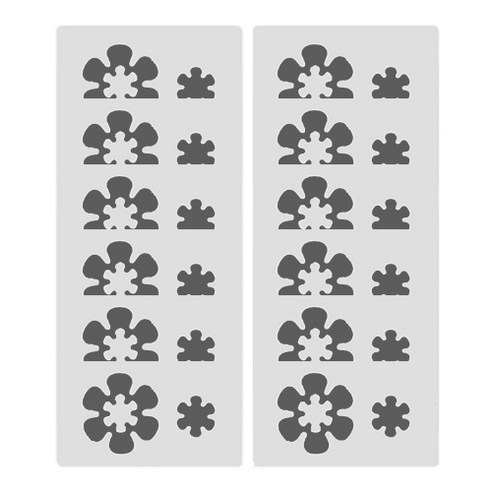 데이소이 다양한 모양 미끄럼 방지 스티커, 06 플라워 그레이, 12개