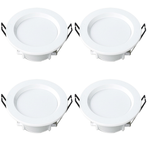 코콤 LED 다운라이트 8W 3000K 전등 지름 125mm x 높이 35mm 4p, 전구색(화이트), 4개