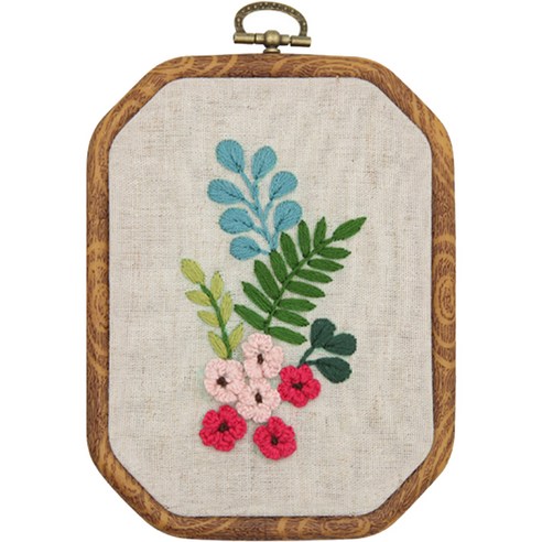알로데 입체 플라워 팔각형 DIY 자수 패키지 15 x 11cm, 1개, A 004