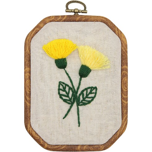 알로데 입체 플라워 팔각형 DIY 자수 패키지 15 x 11cm, 1개, A 009