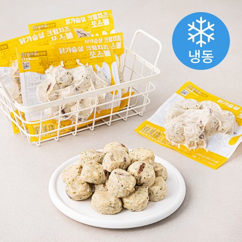 브랜드닭 닭가슴살 쏘스볼 크림치즈 (냉동), 5팩, 100g