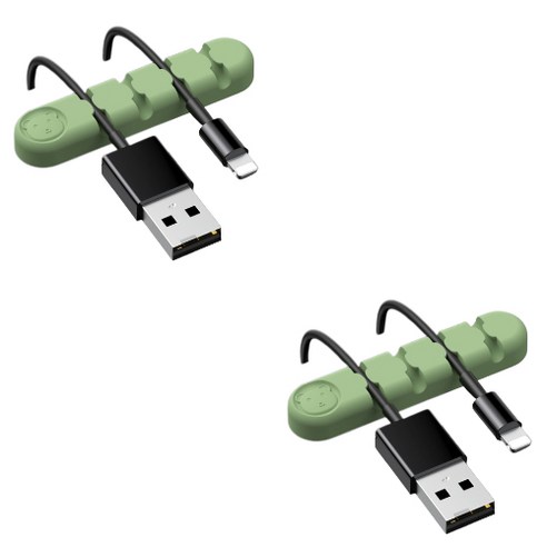 유니버스팩토리 usb 선정리소품 컬러곰 4구, 완두콩, 2개