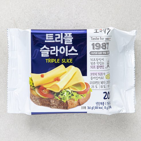 소와나무 트리플 슬라이스 가공치즈 20매입, 360g, 5개