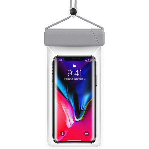 하이어리 핸드폰 터치 스크린 방수팩, 그레이, 1개